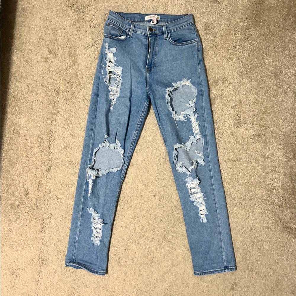 Light blue straight legged ripped jeans
vibrant m.i.u. - size 5, W26
